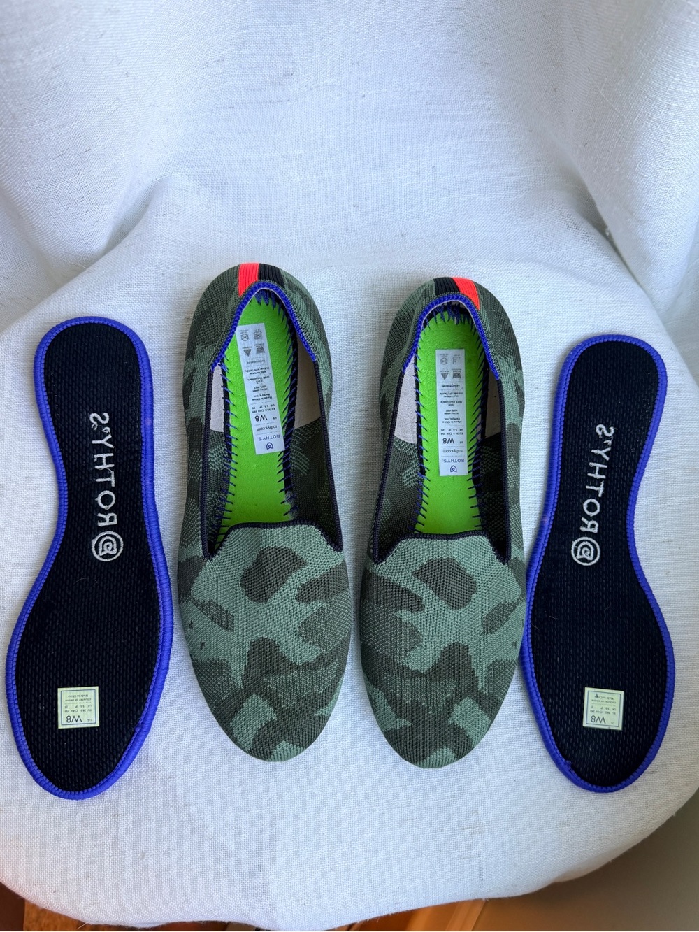 Rothy’s The Loafer Olive Camo Green Flats Women’s Size 8 - Picture 5 of 7
